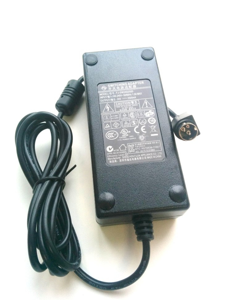 Блок питания для ККТ 24V 2.5A с сетевым кабелем 1.8м артикул 41682