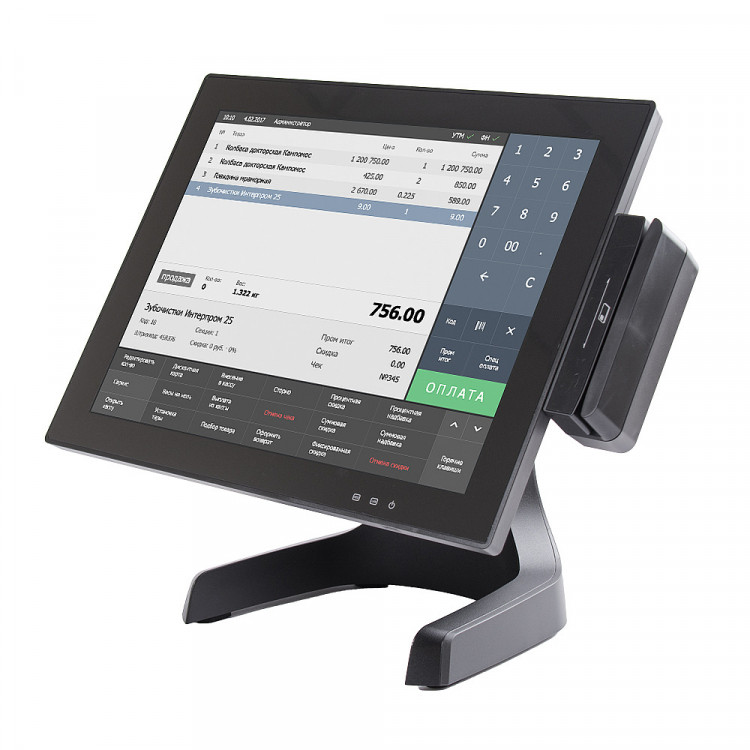 POS-терминал POScenter POS400 артикул 1187             (J1900, P-CAP, RAM 4Gb / SSD 64Gb, MSR), без ОС